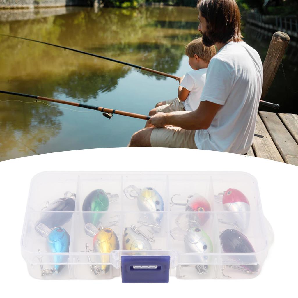 10Pcs Minnow Crankbait Fishing Hard Baits Fishing Lures Kit for Saltwater Freshwater