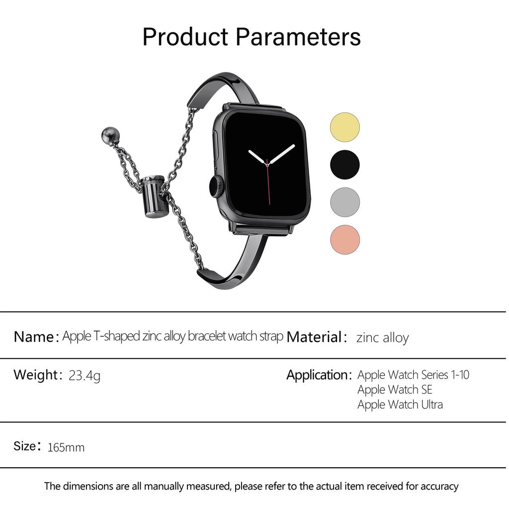KALEBOL T Shaped Strap for Apple Watch Series 11 10 42mm/9 8 7 41mm/SE3 SE2 SE 6 5 4 40mm/3 2 1 38mm Zinc Alloy Watch Band