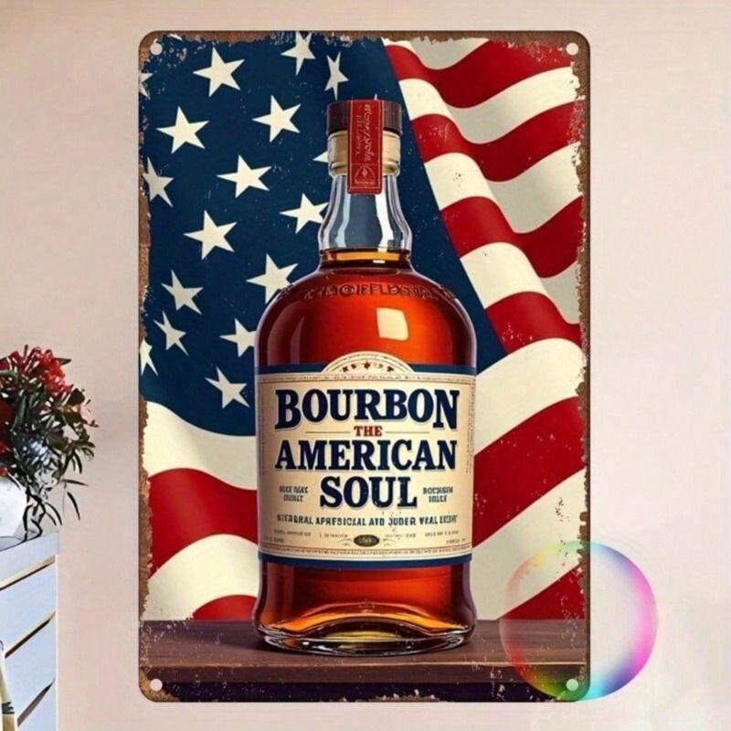 

Metal Wall Art Whiskey Bourbon Bar Decor 8x12 Inch Vintage Home Decoration