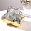 Glass Vase Golden Geometric Gradient Glass Bottle Hydroponics Terrarium Flower Vase Home Decoration Accessories