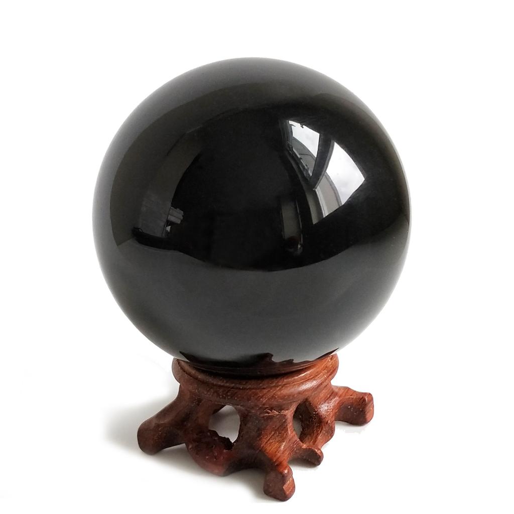 Roher Obsidianstein, Runde Kristallkugel, Naturstein, Reinigung, Kraftstein, Schutz vor Bösem, Schmuckstück, Heilung, Glück, Beliebtes Produkt