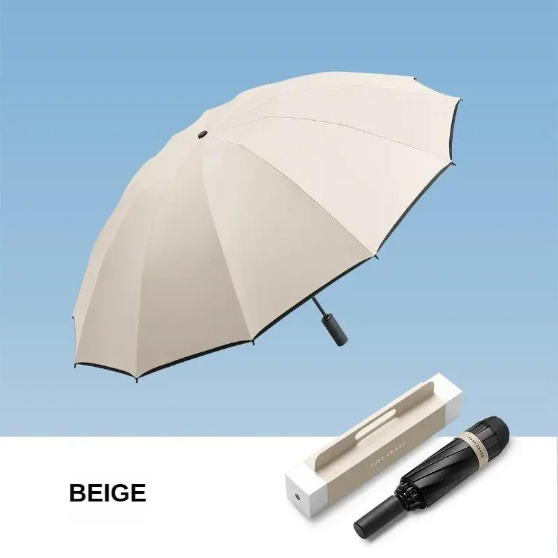 

Автоматический зонт-наоборот с защитой от УФ-лучей, перевернутый солнцезащитный зонт для женщин, черное покрытие, большой складной зонт ветрозащитный прочный бежевый