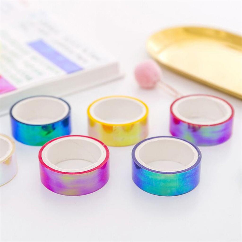 Waterproof Holographic Gradient Adhesive Tape Durable Decorative Craft Tape Suitable for Various Surfaces and Applications