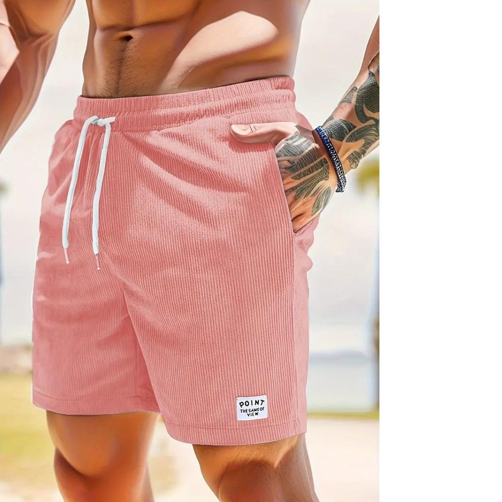 Pantaloni sport de vară cu dantelă solidă, culoare solidă, pantaloni scurți simpli cu cinci puncte, pantaloni scurți pentru bărbați, pantaloni casual, mărime mare