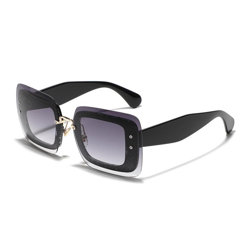 Brillen Trendige Randlose Sonnenbrille Herren Quadratische Nieten Bunte Personalisierte Sonnenbrille Damen Sonnenbrille