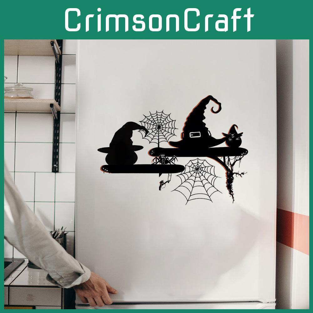Spider Halloween Theme Web Wizard Hat Pattern Home Wall Decoration Sticker