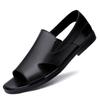 Men's Cowhide Leather Roman Sandals - New Casual Outdoor Summer Shoes with Soft Non-Slip Soles