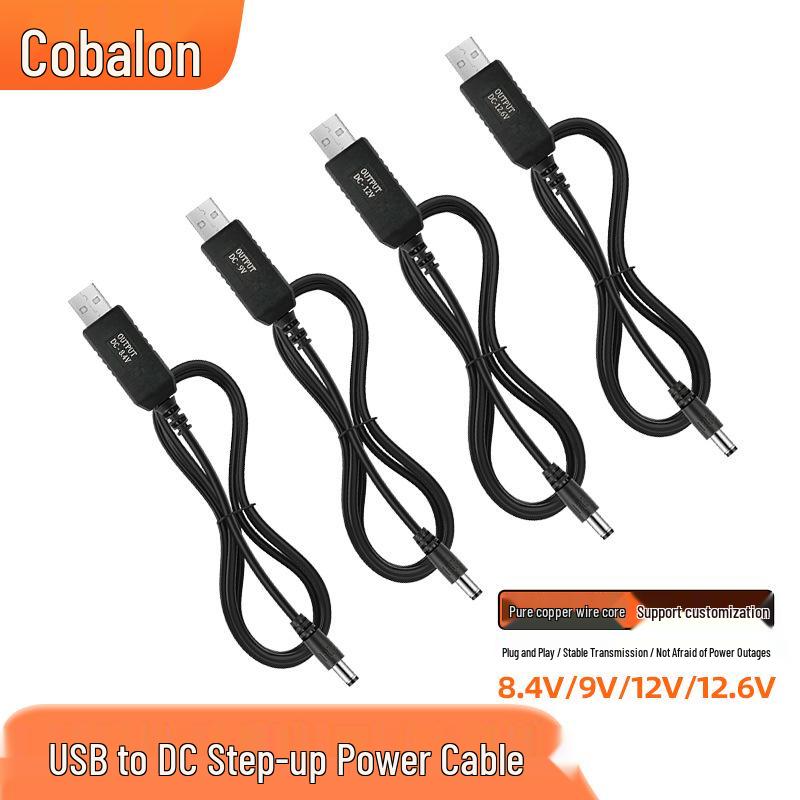 

USB Boost Charger for Modem, Router & Speaker - 8.4V/9V/12V/12.6V DC Power Cord 5V to 12.6V Boost Line DC5521 Head