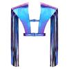Unisex Metallic Shiny Shoulder Shrugs Tassel Fringe Adjustable Armor Shawls
