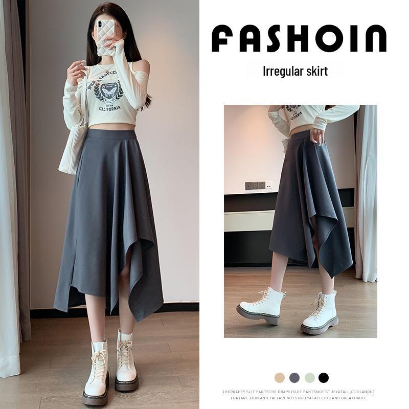 Plus Size High Waist A-Line Mid-Length Summer Skirt for Women