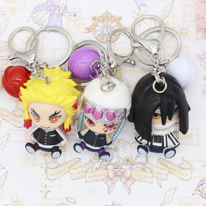 Trendy klíčenky Demon Slayer: Kreslené přívěsky na klíče od auta a přívěsky na tašku