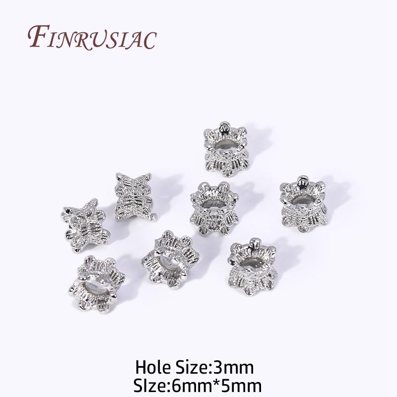 

2 Types 18K Gold Plated Brass Metal Spacer Beads Double Side Flower Beads Caps High Quality Bracelet Beads DIY Jewelry Accessory 5 pcs