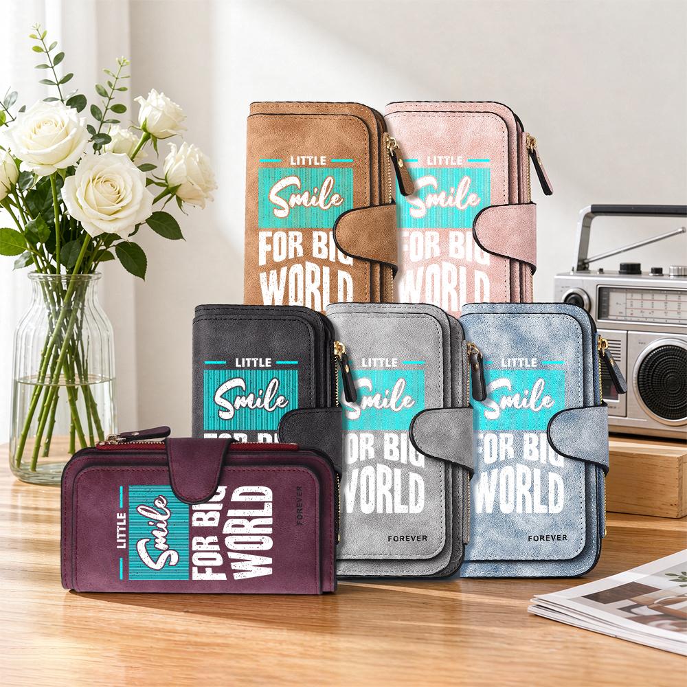 Stylish Printed Long Wallet Daily Use Portable Card Holder Fashion Letter Print Large Capacity Casual Purse
