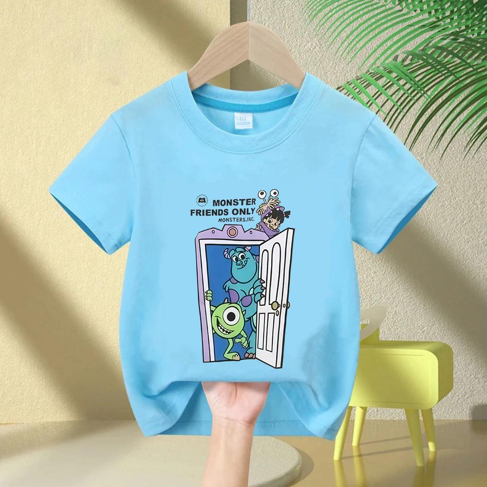 Disney Baby Boys Girls Tees Clothing Fashion Summer T-Shirt Monsters Inc Print Kids Short Sleeve T-Shirt