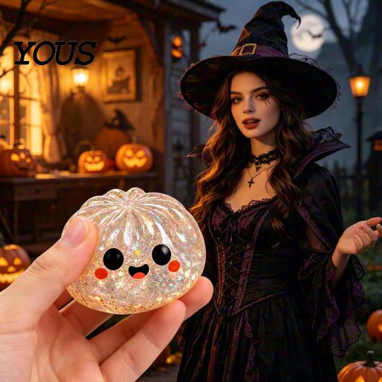 Dumpling Stress Relief Toy 1/5Pcs Halloween Toy, Pumpkin Ghost Eyeball Steamed Bun Soft Squeeze Sensory Ball Fidget for Adults Kids Reduction