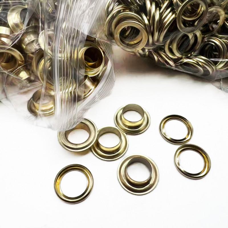 500 Sets 10.5mm Dual-Tone Metal Rivet Eyelets With Hand Press Plier Shoes Bags Leathercraft DIY