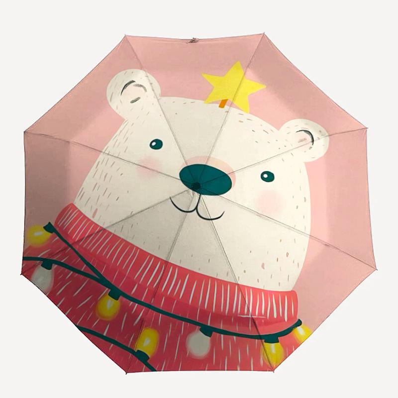

1pc Polar Bear Christmas Umbrella That Opens Closes Automatically Perfect Gift with a Convenient Folding Mechanism 75