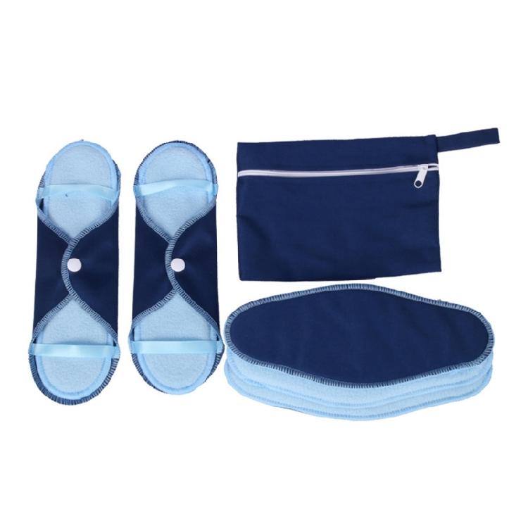 8 Pieces Washable Cotton Menstrual Pads Friendly Period Products Reusable Sanitary Napkins with Storage Bag For Women