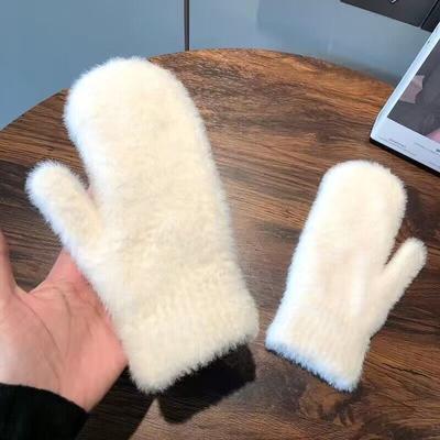 Winter Gloves Women'S Velvet Thickened Warm Gloves With Fingers Autumn Cold Warm Cycling Gloves Winter