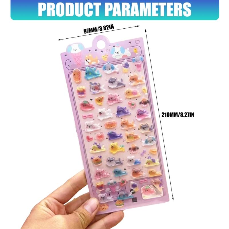Puffier Sticker Sheets Decorative Sticker Cute Small Sticker for Kids & Adults, Reusing Tiny Sticker for Scrapbooking