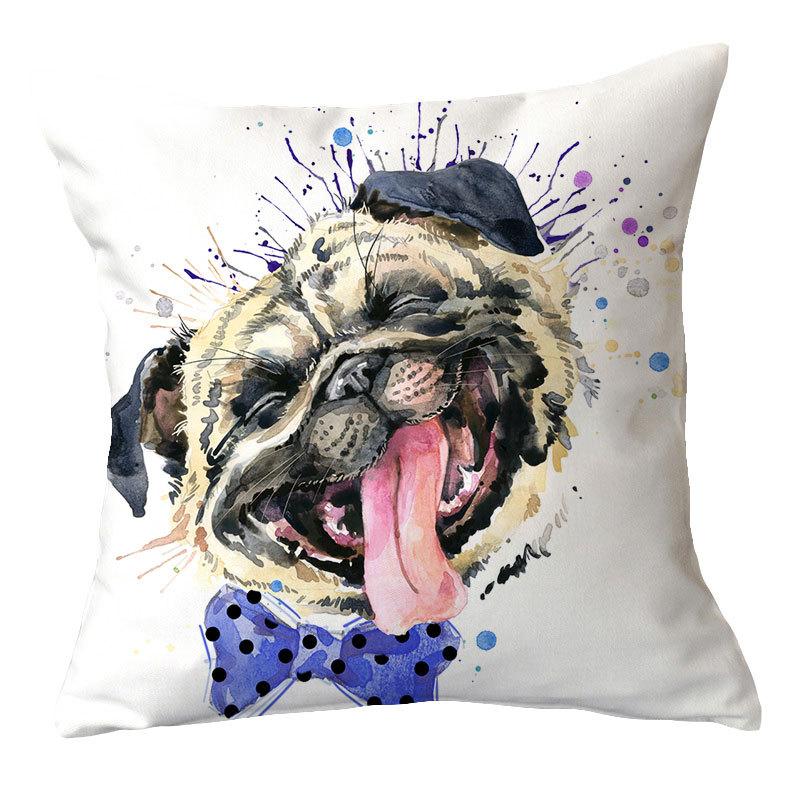 Painted Dog Creative Plush Cushion Pillowcase Office Waist Pillowcase Home Textile
