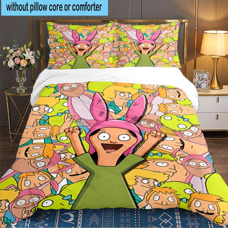 3PCS Bob'S Burgers Bedding Set,Including 1pc Duvet Cover And 2pcs Pillowcases Perfect for Bedroom, Dormitory, Large size Fan Christmas gift