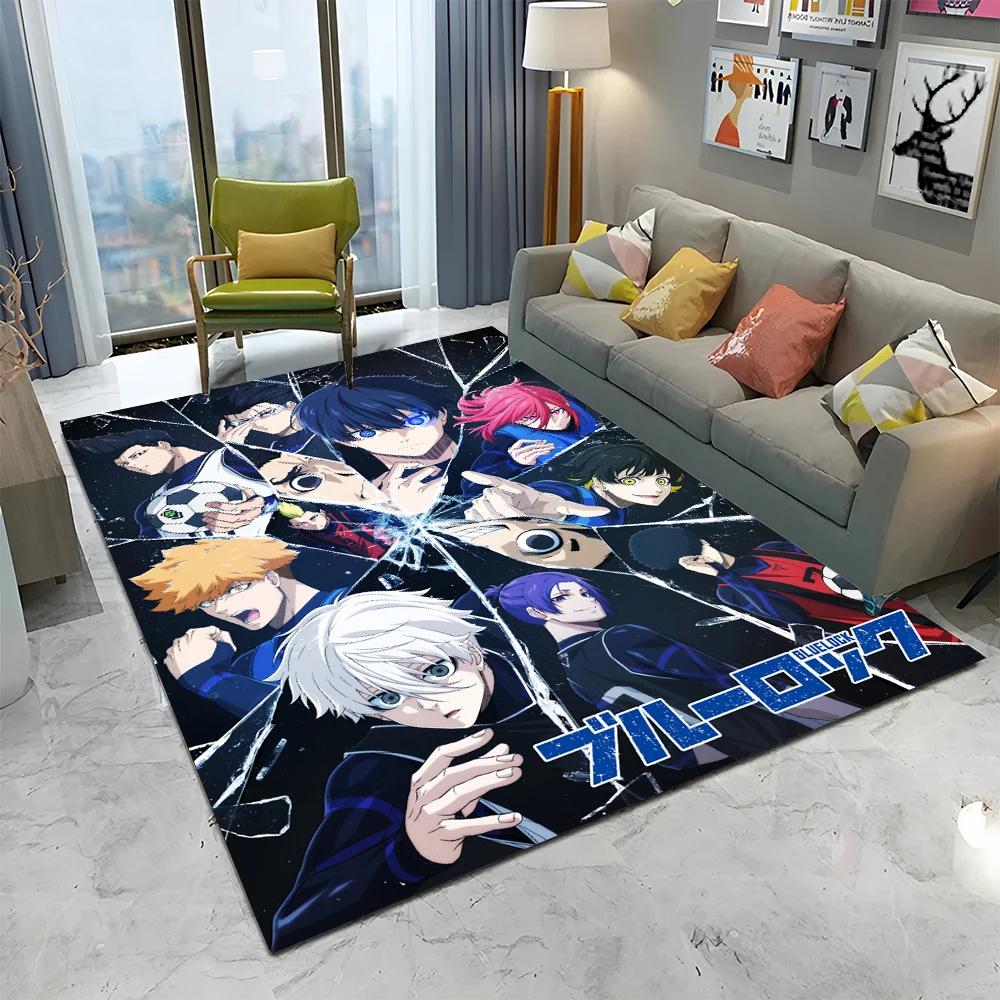 Blue Lock Football Anime Cartoon Carpet Rug for Home Living Room Bedroom Sofa Doormat Decor,kid play Area Rug Non-slip Floor Mat