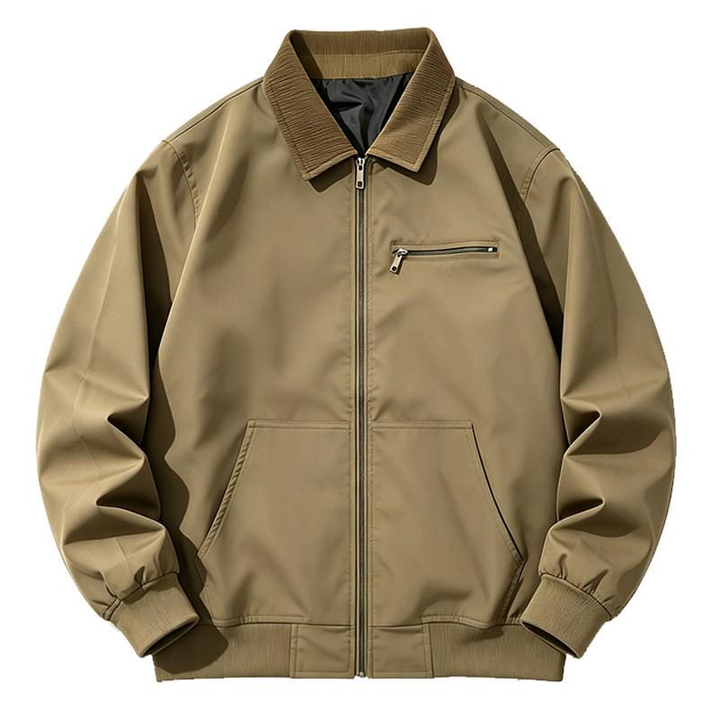 Mens Vintage Washed Workwear Jacket Casual Lightweight Outerwear Fall