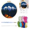 CHENISTORY Landschaft DIY Punch Needle Stickerei Starter-Sets Für Anfänger Sternennacht DIY Stickerei Set Garnmalerei Kunst