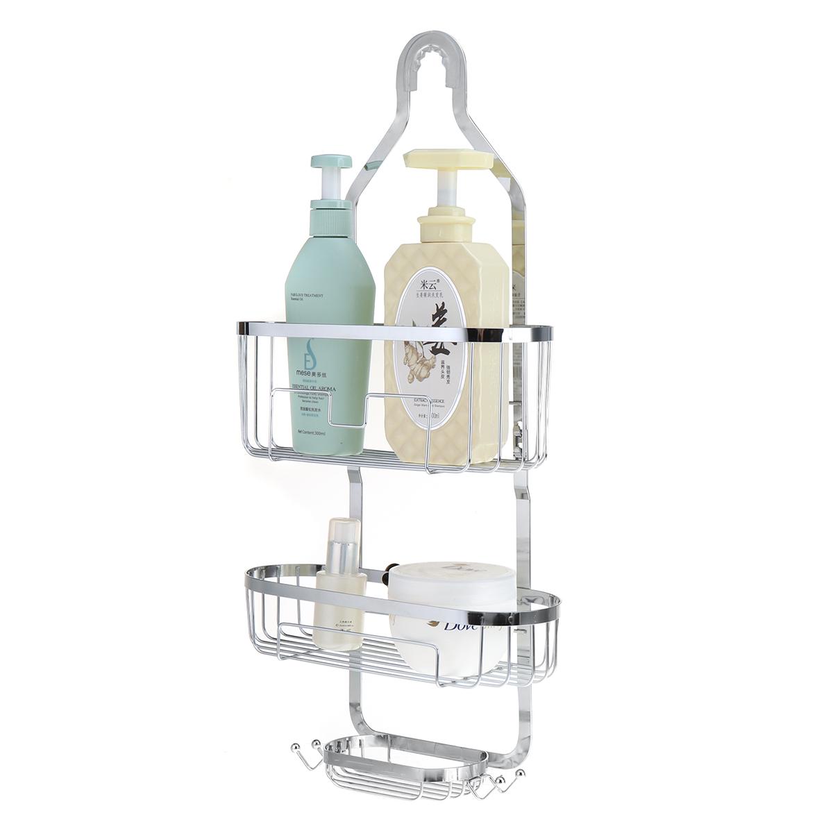 

3-х уровневая подвесная насадка для душа Caddy, нержавеющая полка для душа в ванной, органайзер, корзина для душа с крючками для бритвы и губки