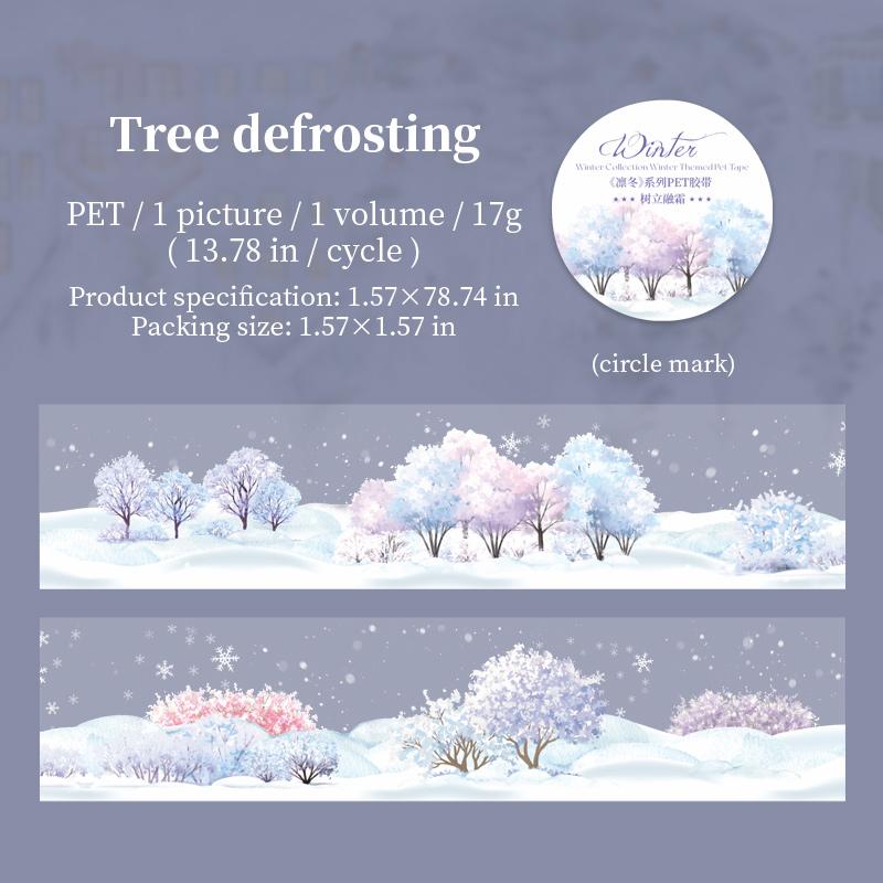 

40 мм*2 м липкая лента для скрапбукинга зимний снежный пейзаж ПЭТ маскирующие ленты наклейки эстетические канцелярские принадлежности