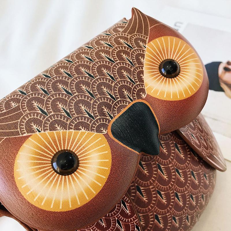2025 European and American Retro PU Women's Shoulder Bag New Fashion Cat Bag Cartoon Owl Crossbody Bag Creative Coin Purse