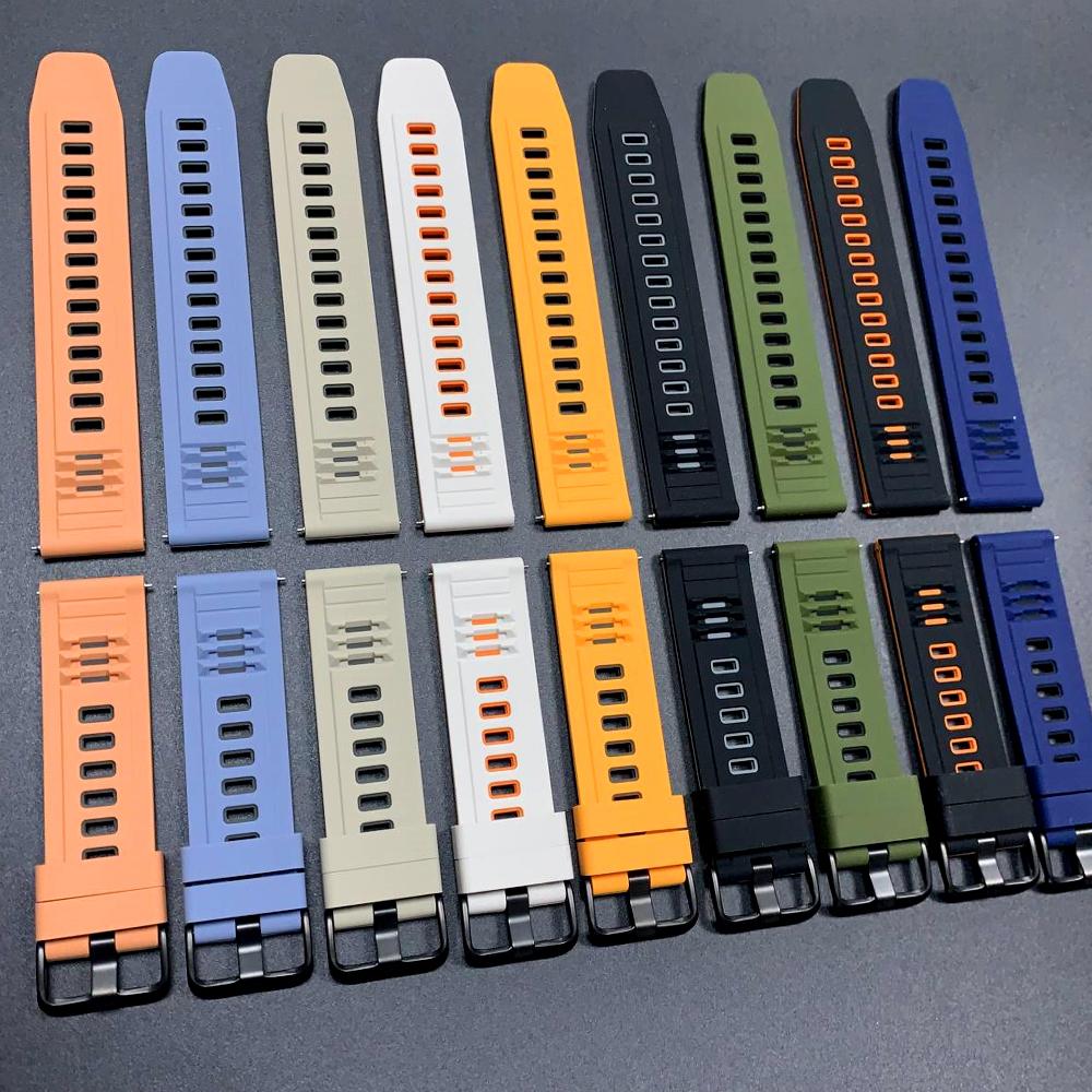 22mm Silicone Strap For Huawei Watch 5 4/GT6 Pro GT 6 5 4 3 46mm Replace Band For Amazfit Bip 6 5/BALANCE 2 GTR4 Sports Bracelet