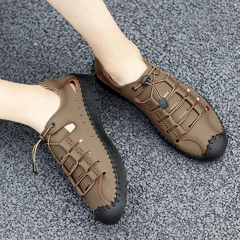 Outdoor Sandals Men Breathable Casual Shoes For Men Summer Beach Sneakers Male Large Size 48 Casual Leather Sandals