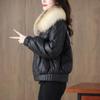 Down Jacket Women's Sheepskin Black Coat Winter Fur Short Puffer Parkas Outwear