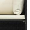5 Piece Garden Sofa Set with Cushions Black Poly Rattan