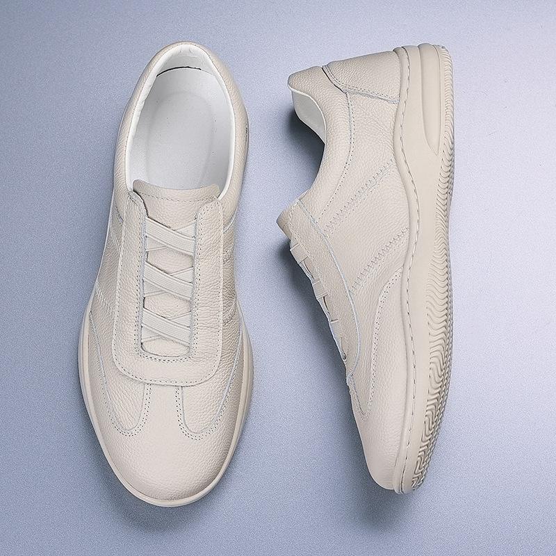 Fashion Leather Men Shoes Sneakers Trend Casual Shoe Italian Breathable Leisure Male Sneakers Non-slip Footwear White Men Loafers