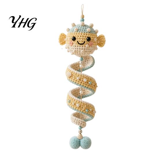 Beginner Crochet Kit for Adults Ocean Animal Spiral Kit, DIY Coastal Hanging Ornament Craft Educational Knitting Novices with Yarn And Accessories