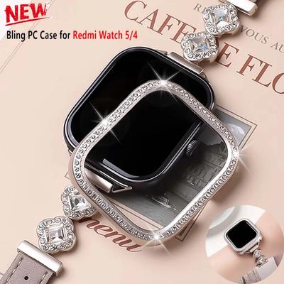 NEW Bling PC Case For Xiaomi Redmi Watch 4 5 5eSIM Diamond Bumper Protector Frame Shell Cover for Redmi Watch 4 5 Accessories