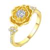 Bague Femme Fleur Tridimensionnelle Zircone Cubique Bijoux Floral Style Ins Bague de Doigt