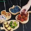 Wooden Fruit Platter Set | Creative Shape Divided Snack Trays for Fruits, Nuts & Candies