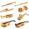 Simulation Musical Instrument Set Horn Trombone Clarinet Flute Saxophone Violin Guitar Model Static Ornament