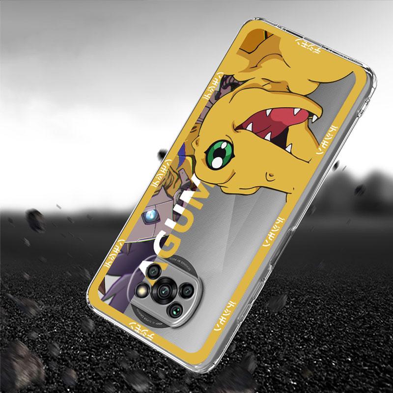 Custodia Trasparente Digimon Per Xiaomi Mi Poco X3 NFC M3 Pro F3 F1 11 Lite 12 Redmi Note 10 9S 8 7 9 Cover Morbida per Telefono