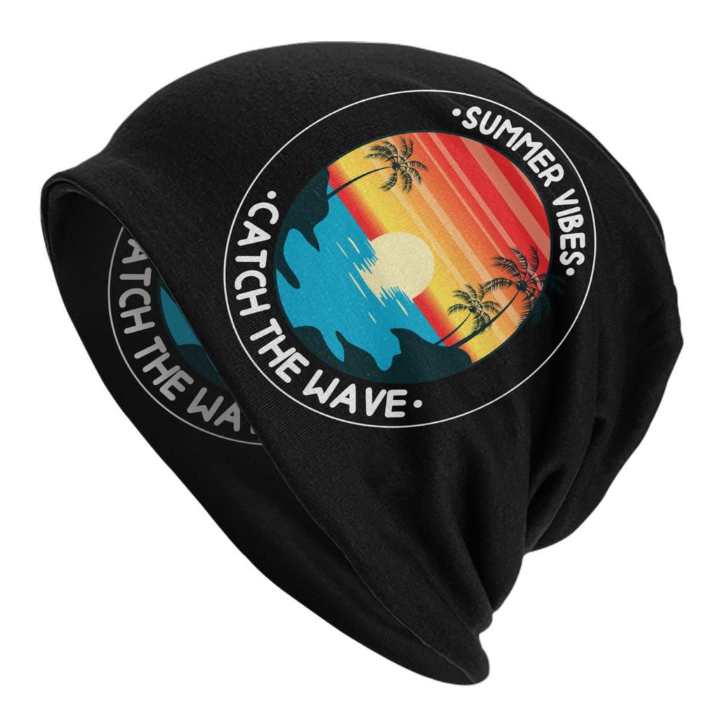 Custom Summer Surf Rider Skull Surfing Skullies Beanies Caps Streetwear Winter Women Unisex Knitting Hats Adult Unisex Bonnet Hats