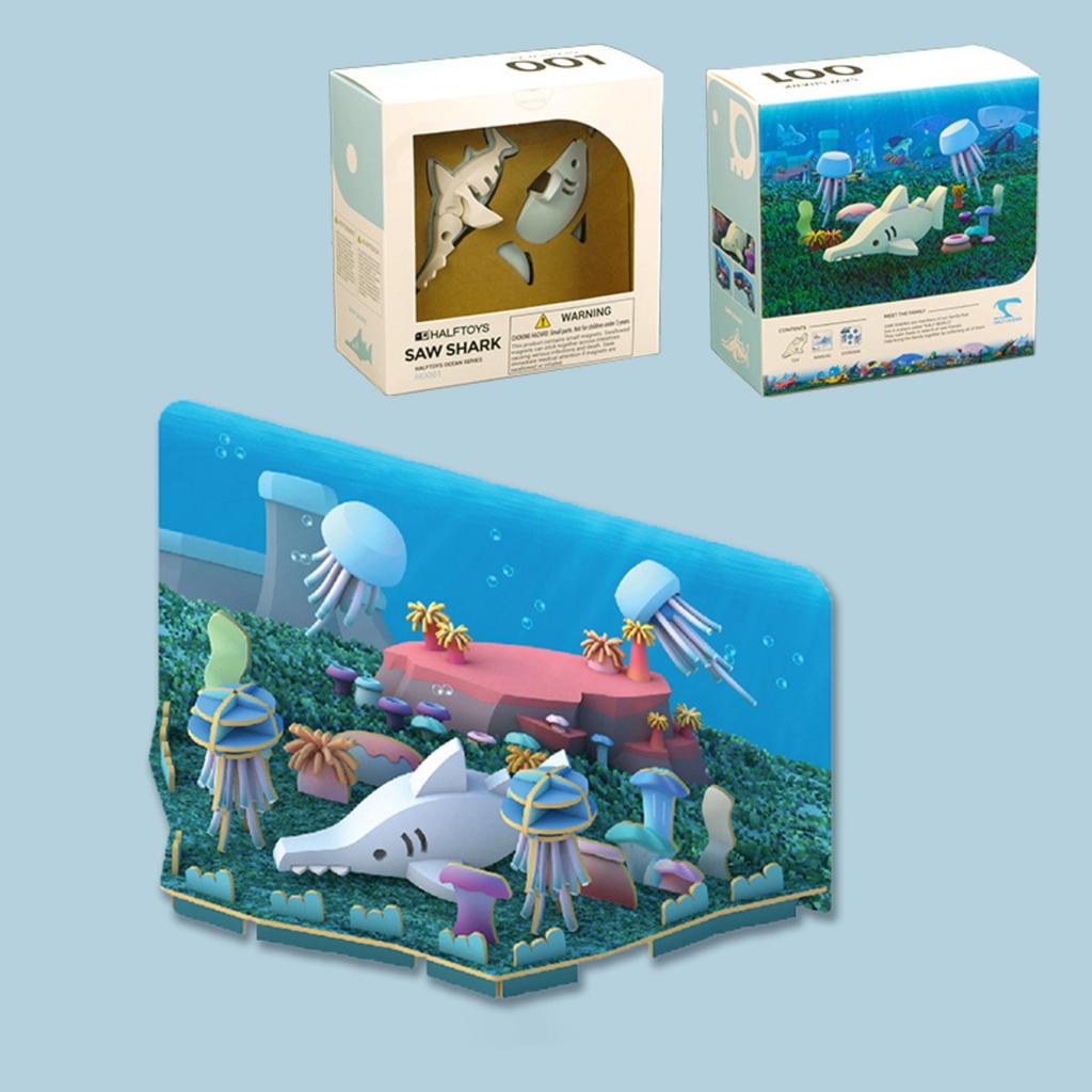 Sea Series Children's Educational, Brain-stimulating, Hands-, Magnetic Assembly Building Block Toy Model