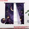 Flat Printing Happy Valentine Day Party Curtain Purple Rose Moon Digital Printed Polyester Drapes Birthday Curtains Set Of 2 Made