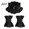 Retro Princess Style Collar French Ruffled Fake for Women, Detachable with Collared Accessory Women Button, Cotton Pleated Dickey Cuffs Sweaters