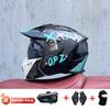 Full Face Motorcycle Helmet With Detachable Bluetooth Module ABS Shell Unisex All Season Retro Style