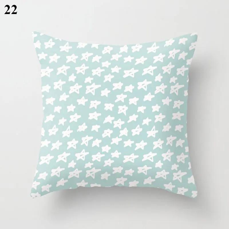 Mint Green Printed Decorative Pillowcase Office Living Room Car Ornaments Home Pillowcase