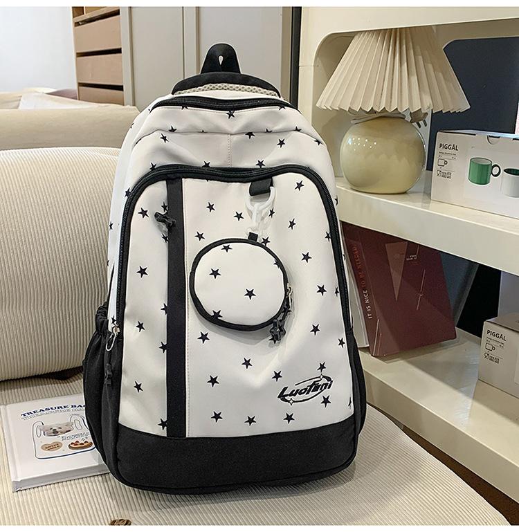 Schoolbag Korean new cute backpack versatile fresh ins lightweight large-capacity backpack star college student first school bag